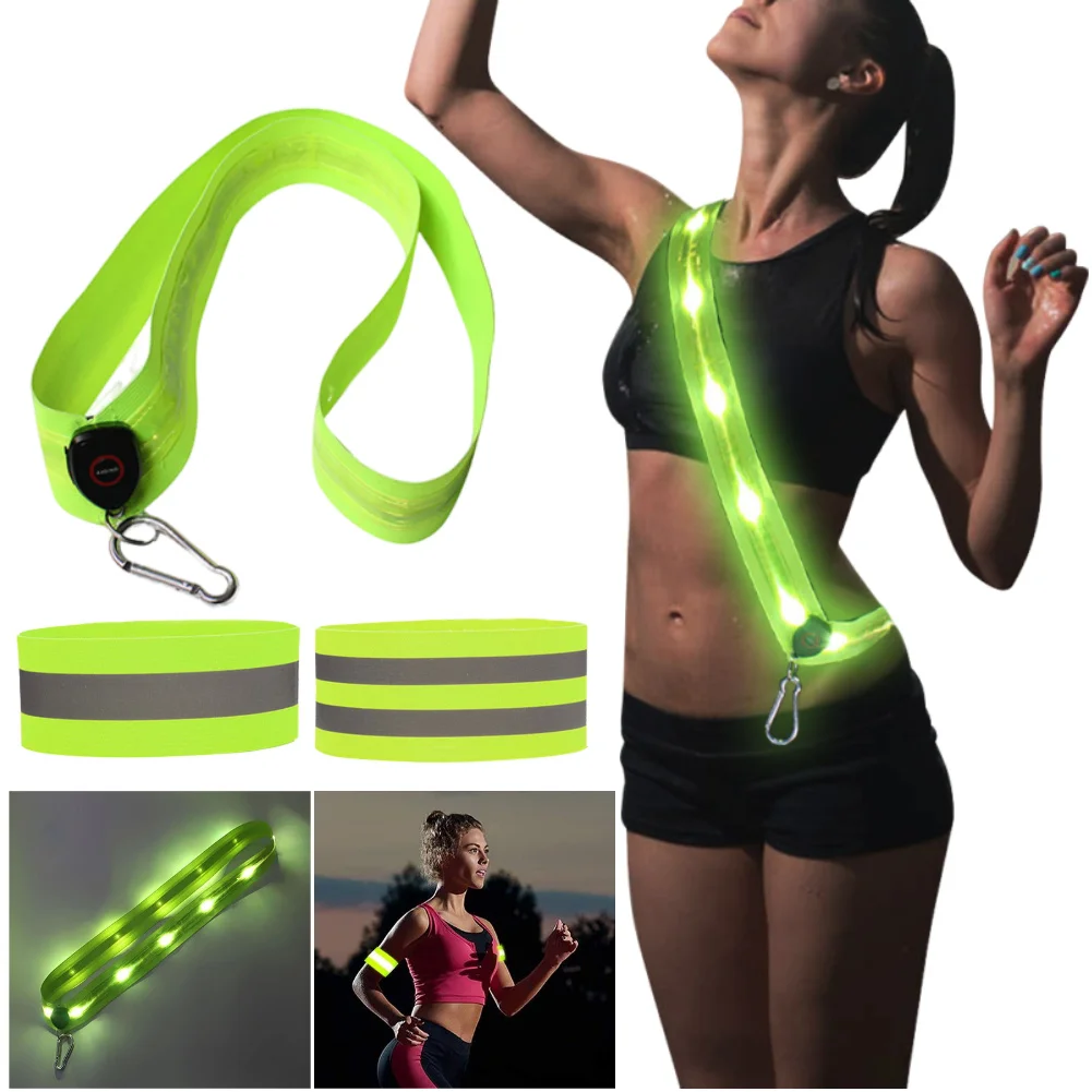 Running Gear Ideas - Светодиодный поясной ремень с подсветкой, перезаряжаемый,